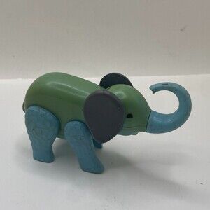 Fisher Price Little People Circus Train Poseable Blue Hong Kong Elephant Vintage
